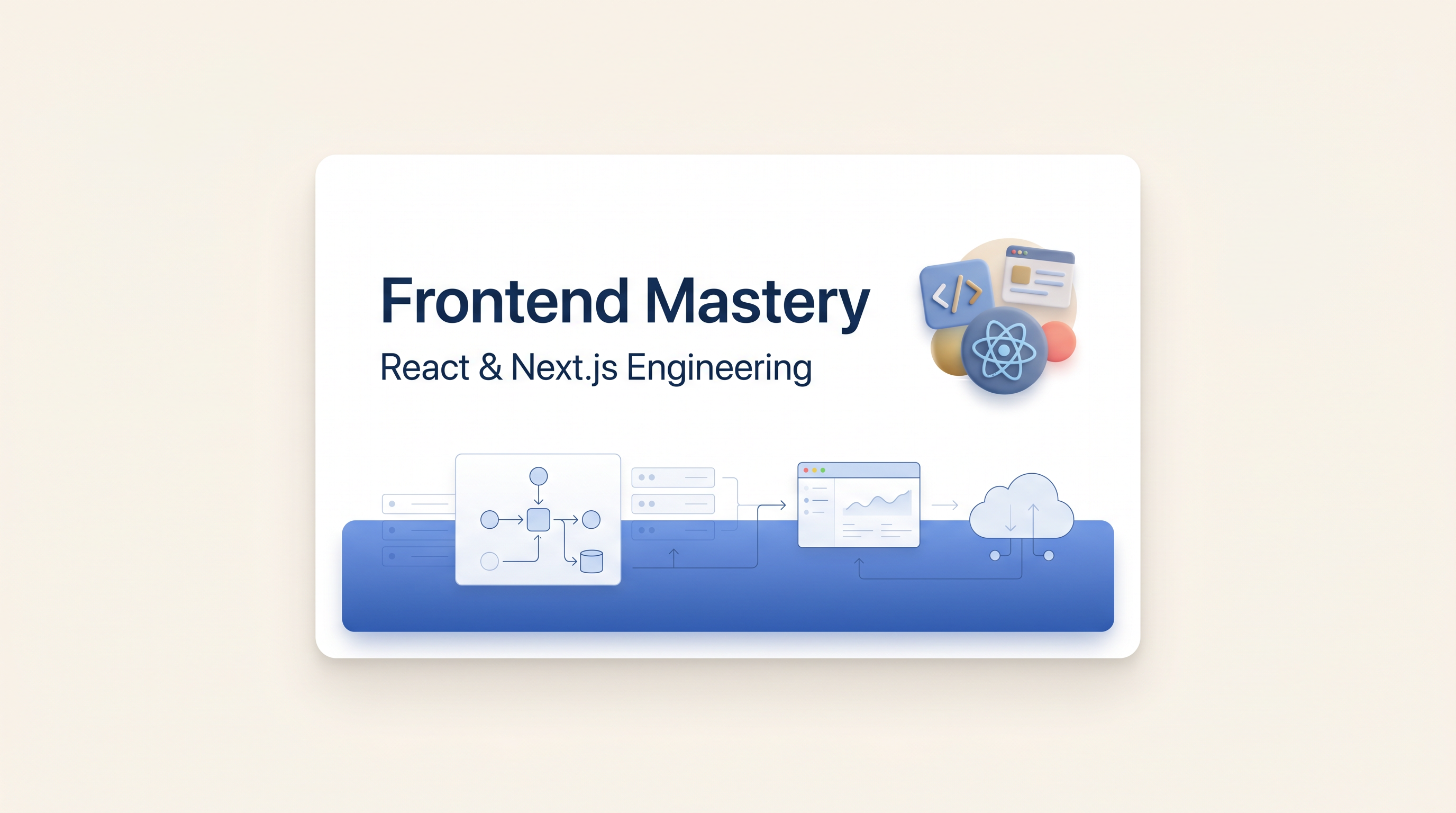 Frontend Mastery course marketing artwork for React & Next.js Engineering.